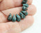 8pc Tiny Shell beads Green patina 9mm