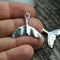 4pc Silver tone Whale tail charms