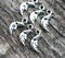 6pc Antique silver Crescent moon charms