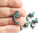 4pc Dolphin charms 21mm, Green patina