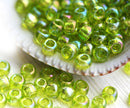 8/0 Toho seed beads, Trans-Rainbow Lime Green N 164 - 10g