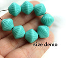 11mm Turquoise czech Glass large bicone beads - 10pc