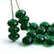 4x7mm Emerald green rondelle beads Czech glass - 25pc