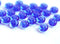 4x7mm Sapphire blue beads, czech glass rondels, gemstone cut, 25pc