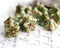 6x9mm Sage green Picasso flower beads, Czech glass - 15Pc