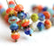 50pc Bright beads mix, Czech glass spacers donuts - 6mm