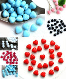 6mm Blue Heart, Sky Blue glass beads tiny with luster - 25pc