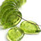 18mm Olive green leaves, czech glass beads big size flat leaf, 15Pc