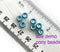 6mm Pony Crystal Clear and Blue Czech glass Roller beads, 2mm large hole, 50pc