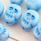 12mm Blue Skull Czech glass beads Halloween decor Skeleton Sugar Skull - 8Pc