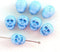12mm Blue Skull Czech glass beads Halloween decor Skeleton Sugar Skull - 8Pc