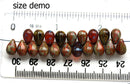 20pc Earthy colored teardrop glass beads mix, Picasso - 6x9mm