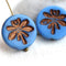 2Pc Blue Dragonfly beads Periwinkle Blue czech glass - 18mm