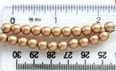 6mm Round Metallic Gold beads mix, Czech glass druk pressed spacers - 30Pc