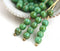 4mm Turquoise Green picasso round Czech glass beads - 50Pc