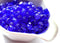 6mm Cathedral czech glass beads, Cobalt blue with very light silver ends 20Pc