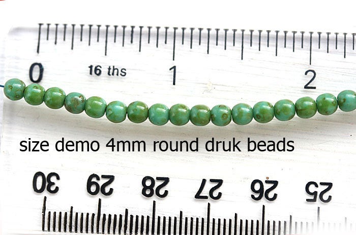4mm Picasso Yellow Czech glass beads round druk spacers - about 80pc
