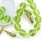 8mm Light green Czech round fire polished faceted beads - 15Pc