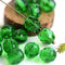 8mm Green Transparent Czech glass round fire polished faceted beads - 15Pc