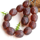 8mm Matte Brown Czech glass round beads, Dark Topaz fire polished, faceted beads - 15pc