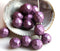 8mm Metallic Purple Czech round beads, fire polished faceted - 15Pc