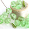 8mm Transparent green glass beads, fire polished faceted - 15Pc