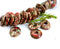 10mm Brown Red ceramic Cornflake  rondelle beads 20pc