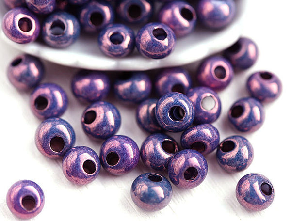 Preciosa Seed beads, Purple Drop glass beads size 5/0 - 10g