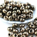 Preciosa Drop Seed beads, Metallic Vintage Bronze teardrop, size 5/0 - 10g