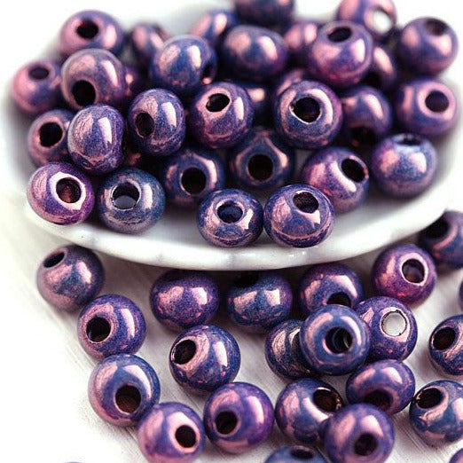 Preciosa Seed beads, Purple Drop glass beads size 5/0 - 10g