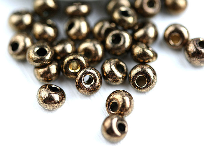 Preciosa Drop Seed beads, Metallic Vintage Bronze teardrop, size 5/0 - 10g