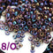 8/0 Toho seed beads, Inside Color Luster Lt Amethyst Jet Lined N 251 - 10g