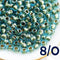 8/0 Toho seed beads, Inside color Aqua blue Gold Lined N 284 - 10g