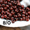 8/0 Toho seed beads, Pepper Red Picasso Y304, hybrid - 10g