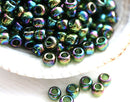 8/0 Toho seed beads, Transparent Rainbow Olivine green N 180 - 10g