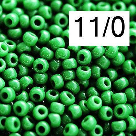 11/0 Toho seed beads, Opaque Shamrock N 47D - 10g
