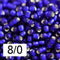 8/0 Toho seed beads, Silver Lined Frosted Cobalt blue N 28DF - 10g