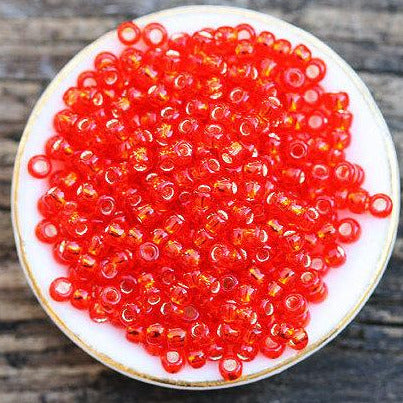 11/0 Toho Seed beads, Silver Lined Light Siam Ruby red, N 25 - 10g