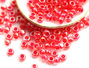 8/0 Toho seed beads, Inside Color Rainbow Crystal Rose N 1845 red - 10g