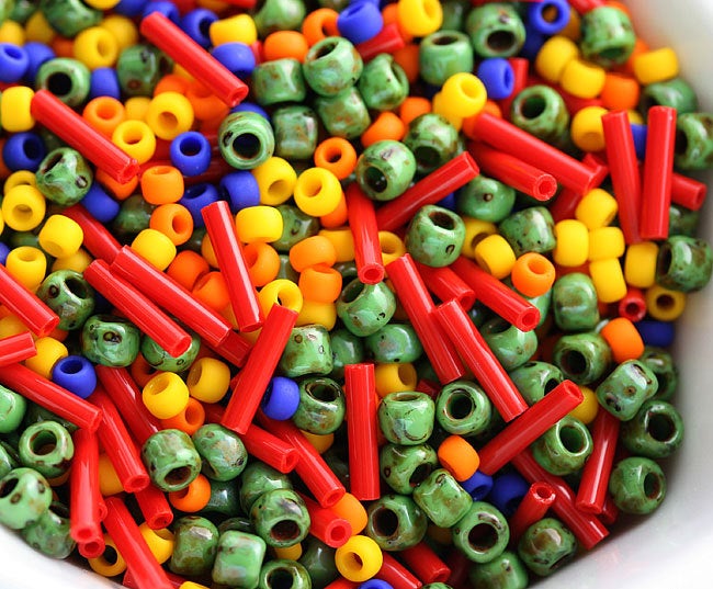 Bright seed beads Mix Spicy colors - MayaHoney Special TOHO beads mix - 10g