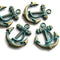 4pc Patinated Brass Anchor Charm 23mm