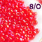 8/0 Toho seed beads, Transparent Rainbow Lt. Ruby red, N 165 - 10g